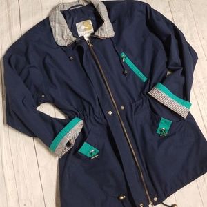 Current Seen Navy & Check Windbreaker